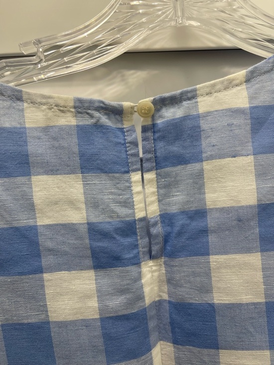 J. Crew Blue and White Gingham Tie-Hem Sleeveless Tank - Picture 4 of 5